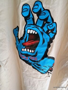 Santa Cruz Skateboards Blue Screaming Hand Graphic T‑Shirt
